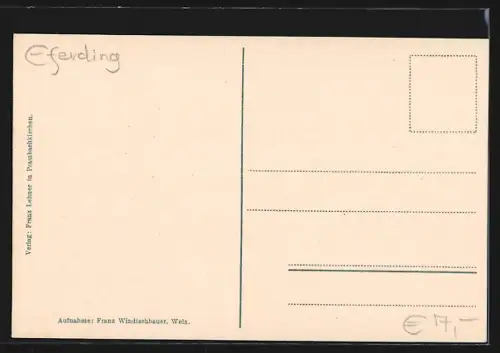 AK Prambachkirchen /O.-Ö., Ortsansicht mit blühenden Bäumen