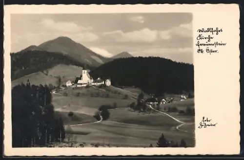 AK Frauenstein /O.-Ö., Wallfahrtskirche mit Umgebung