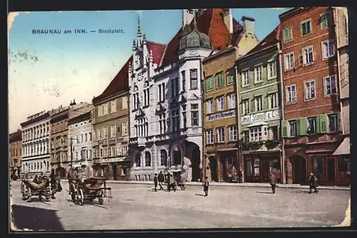 AK Braunau am Inn, Partie am Stadtplatz