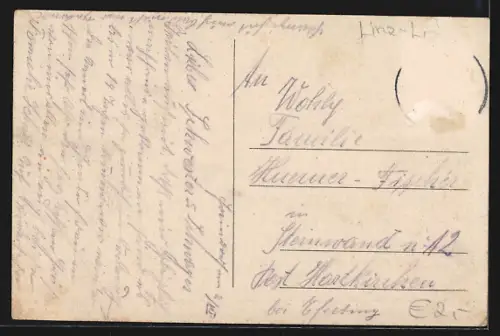 AK Ansfelden /O.-Ö., Totalansicht mit Kirche aus der Vogelschau