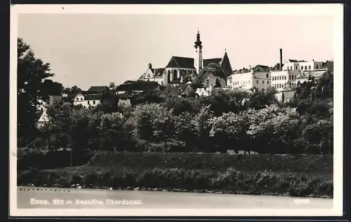 AK Enns /Oberdonau, Ortspanorama von der Donau aus