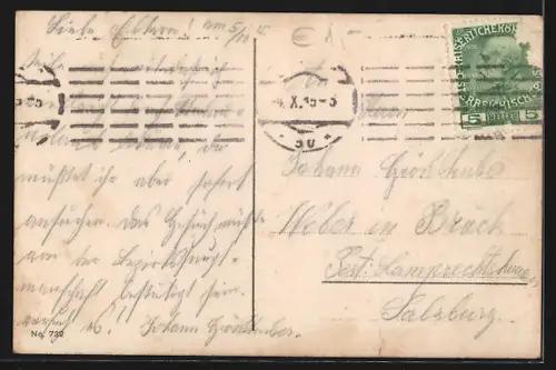 AK Linz a. D., Teilansicht mit Kirche