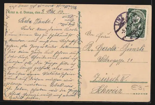 AK Linz a.d. Donau, Blick in den Volksgarten