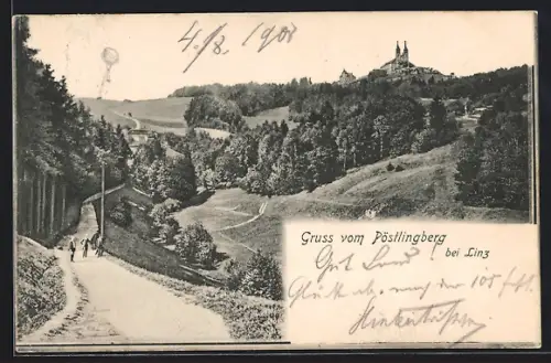AK Linz, Pöstlingberg mit Kirche