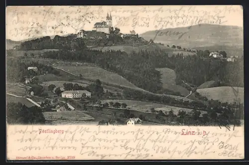 AK Linz a. D., Pöstlingberg mit Kirche
