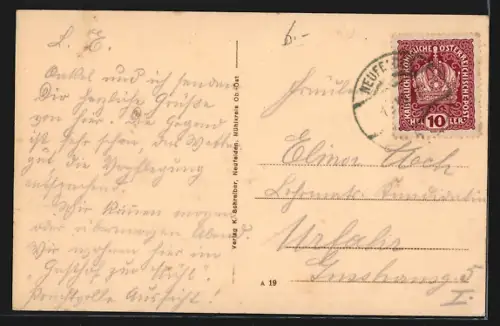 AK Pürnstein bei Neufelden, Blick zur Burgruine