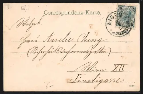 AK Aigen-Schlägl, Blick zum Ort mit Kirche