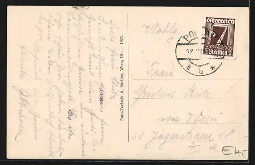 AK Pöllau, Platzansicht mit Kirche, Gasthof Peter Heschl