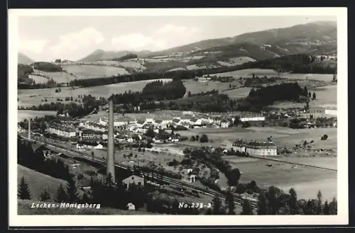 AK Langenwang /Stmk., Lechen-Hönigsberg, Fabriken und Bahngelände aus der Vogelschau