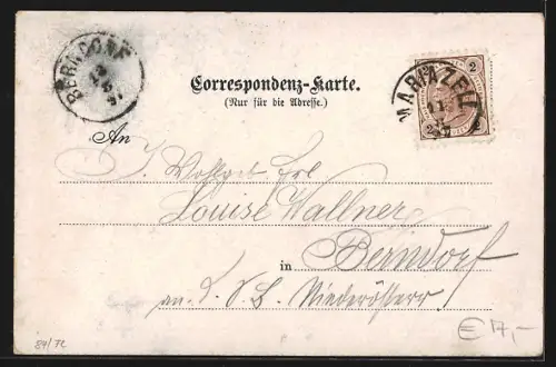 Lithographie Mariazell, Aussichtsturm auf der Bürger-Alpe, Erlafsee