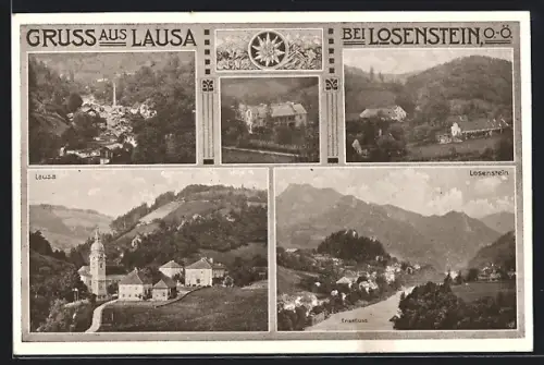 AK Lausa, verschiedene Ortsansichten