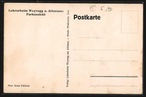 AK Weyregg a. Attersee, Parkansicht des Lehrerheims