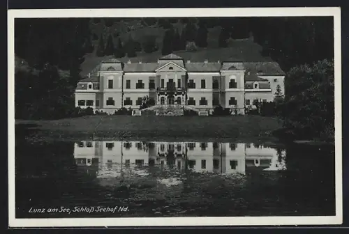 AK Lunz am See, Schloss Seehof vom Wasser aus