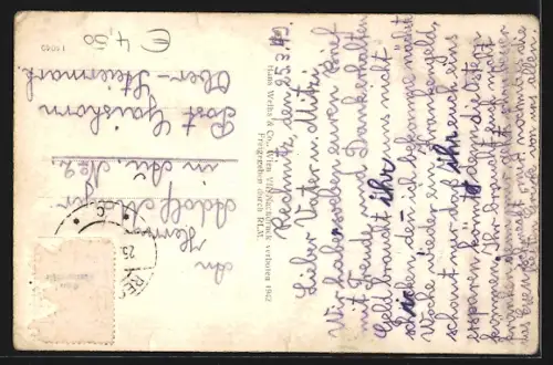 AK Rechnitz /Bgl., Totalansicht mit Bergpanorama, Fliegeraufnahme