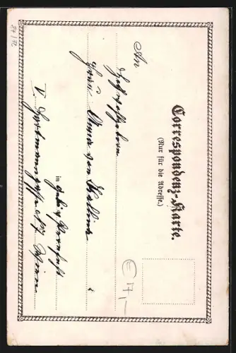 Lithographie Mariazell, Kirche mit Strassenpartie