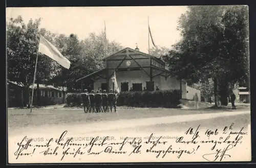 AK Brucker Lager, Hauptwache mit Wachablösung
