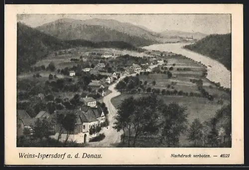 AK Weins-Ysperdorf a. d. Donau, Strassenpartie aus der Vogelschau