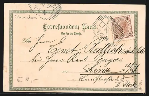 Lithographie Ischl, Gesamtansichten des Ortes mit Traunthal u. Gassner, Kurhaus