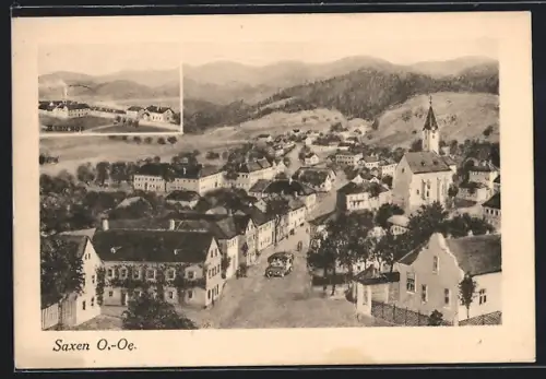 AK Saxen /O.-Oe., Bahnhof, Strassenpartie im Ort