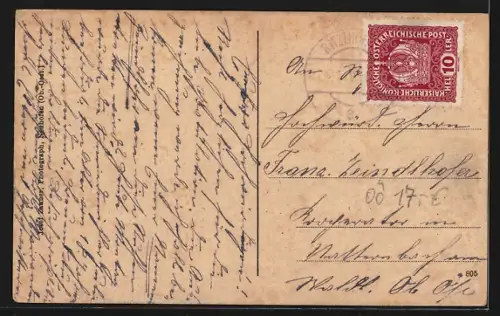 AK Pucking, St. Leonhard, Kirche, Gasthaus J. Ehgartner, Pucking, Altar der Kirche