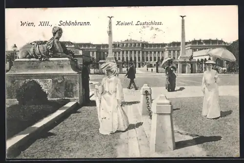 AK Wien, Schönbrunn, Partie am Kaiserl. Lustschloss