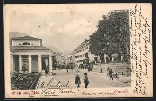 AK Ischl, Blick in die Pfarrgasse