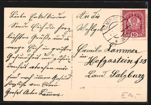 AK Semriach, Marktplatz mit Blick zur Kirche