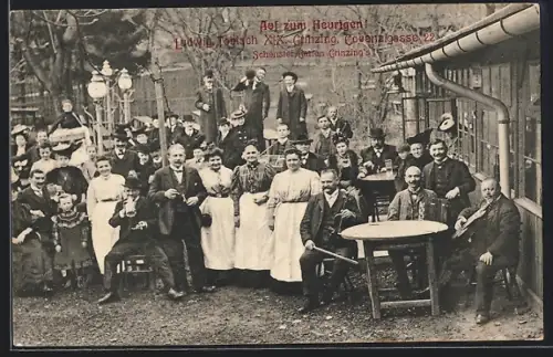 AK Wien, Grinzing, Gasthaus Auf zum Heurigen von Ludwig Tobisch in der Cobenzlgasse 22