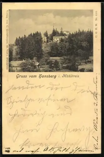 AK St. Johann am Wimberg, Hansberg im Mühlkreis, Ortsansicht mit Waldpartie