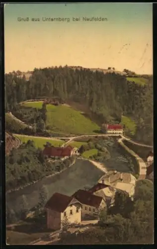 AK Neufelden /Ob.-Oest., Unternberg aus der Vogelschau