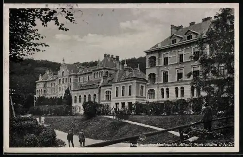 AK Alland / N. D., Partie vor der Heilanstalt Alland