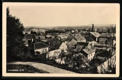 AK Amstetten, Ortspartie vom Berg aus gesehen