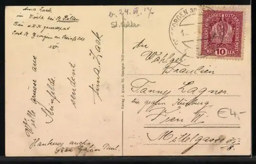 AK St. Georgen a. Steinfelde, Ortsansicht von Osten