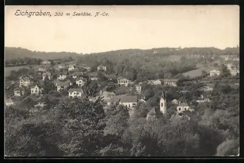 AK Eichgraben /N. Oe., Ortsansicht über Baumkronen