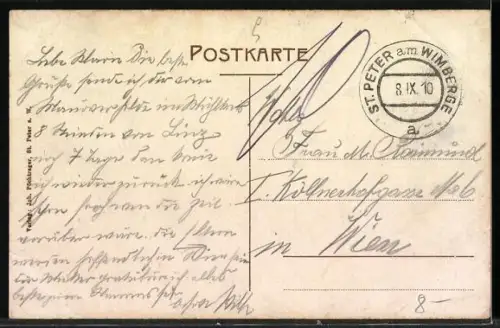 AK St. Peter a.W., Ortsansicht mit Kirche