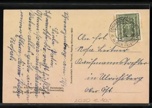 AK Schwarzenberg, Panoramablick auf die Ortschaft mit Kirche