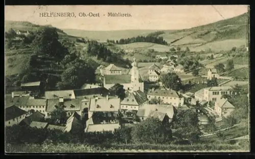 AK Helfenberg /Ob.-Oest., Ortsansicht mit Blick ins Tal