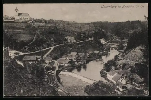 AK Neufelden, Unternberg, Häuser am Fluss