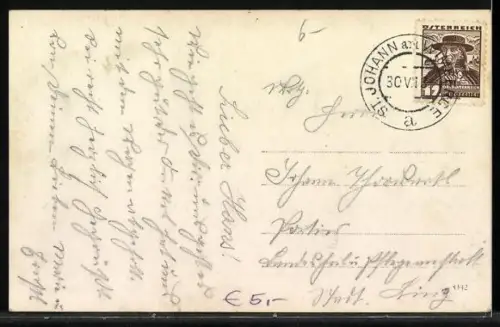 AK St. Johann am Wimberg, Ortsansicht von der Weide aus