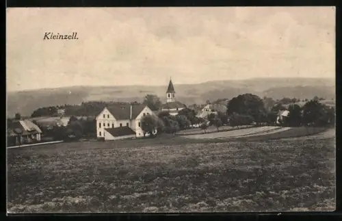 AK Kleinzell, Ortsansicht aus der Vogelschau