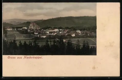 AK Niederkappel, Teilansicht mit Kirche