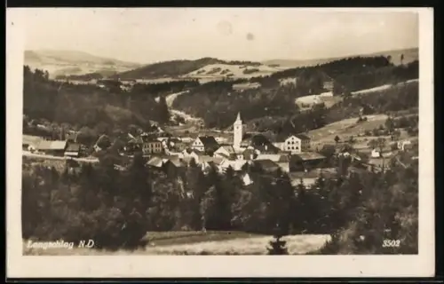 AK Langschlag /N. D., Teilansicht mit Bäumen