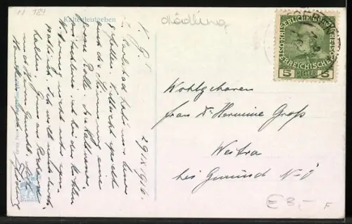 AK Kaltenleutgeben, Teilansicht mit Kirche