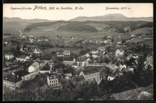 AK Pitten, Panorama mit Schneeberg