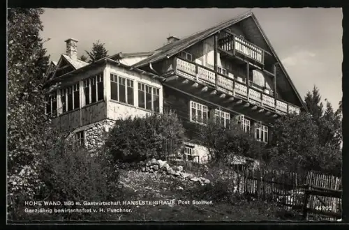 AK Stollhof, Gasthaus Hanslsteigerhaus an der Hohen Wand