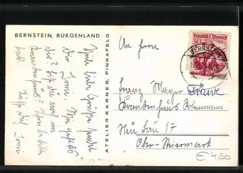 AK Bernstein /Burgenland, Teilansicht mit Kirche