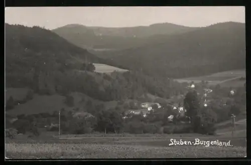 AK Stuben /Burgenland, Teilansicht mit Bergen