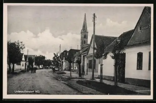 AK Unterpullendorf, Strassenpartie nahe der Kirche