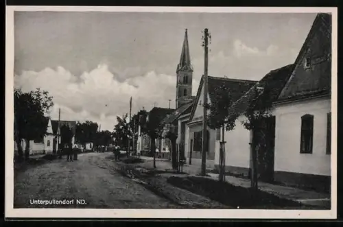 AK Unterpullendorf, Strassenpartie nahe der Kirche