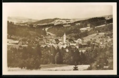 AK Langschlag /N. D., Totalansicht mit Umgebung aus der Vogelschau
